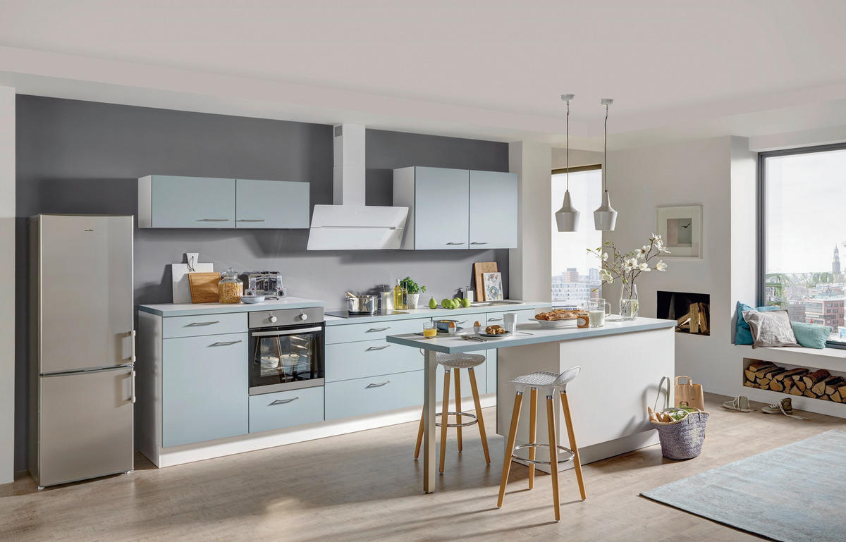 UGRADBENA KUHINJA - tirkizna, Design, drvni materijal - Celina