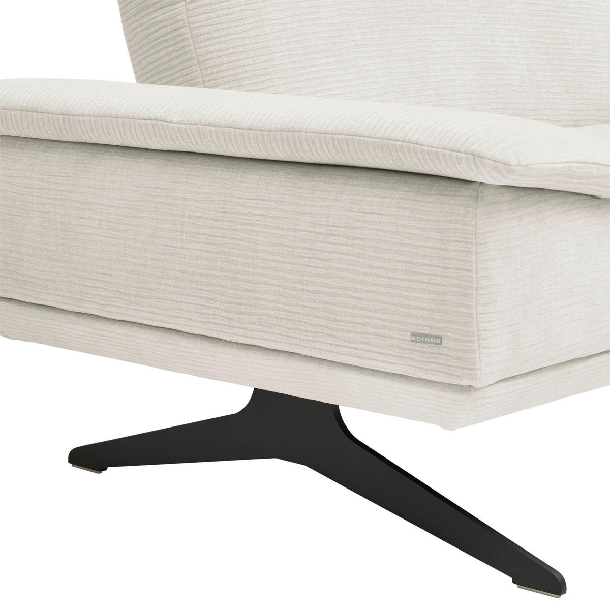 ECKSOFA in Flachgewebe Creme  269/155 cm  - Creme/Schwarz, Design, Textil/Metall (269/155cm) - Koinor