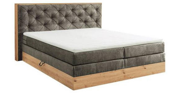 BOXSPRINGBETT 180/200 cm  in Braun, Grau, Naturfarben  - Braun/Naturfarben, KONVENTIONELL, Kunststoff/Textil (180/200cm) - Esposa