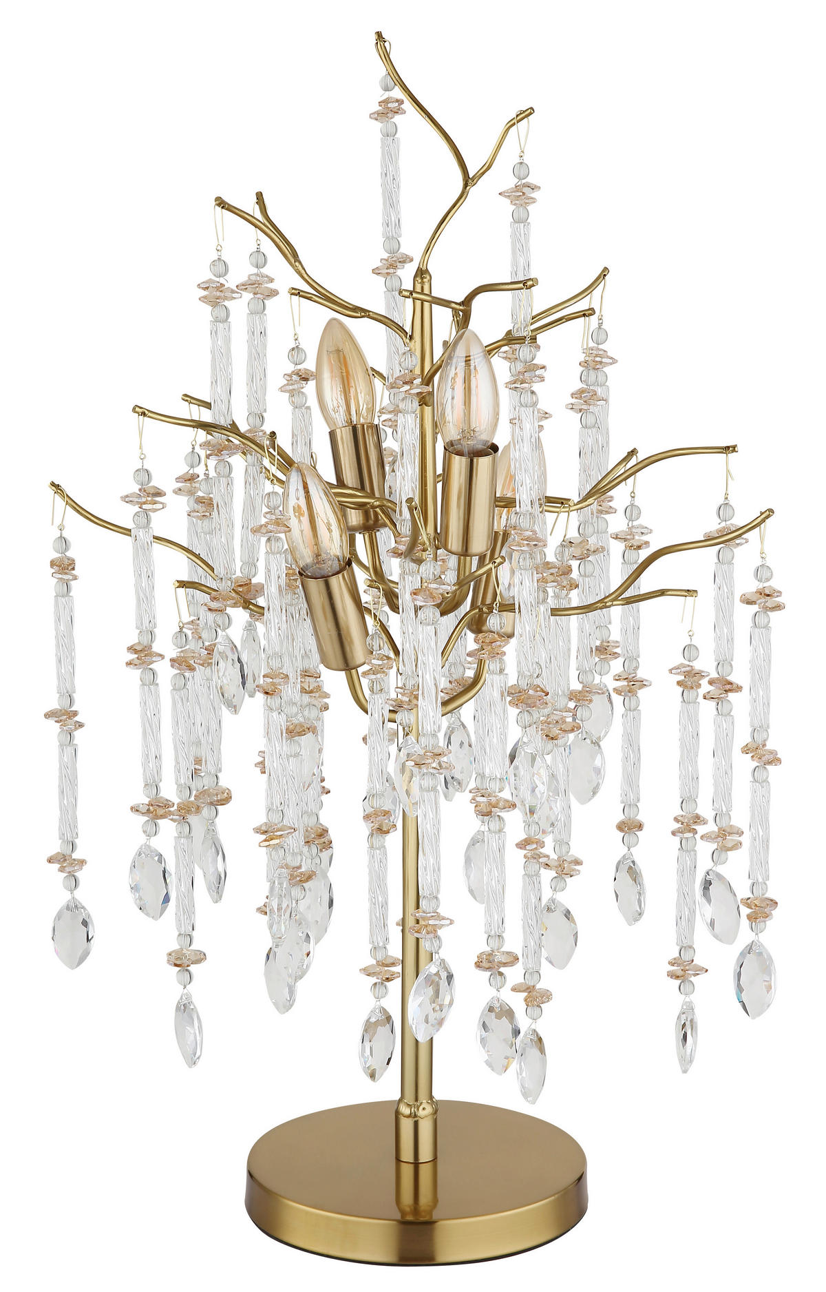 TISCHLEUCHTE 41/67 cm   - Klar/Goldfarben, KONVENTIONELL, Glas/Kunststoff (41/67cm) - Globo