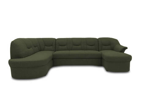 WOHNLANDSCHAFT Grün Mikrofaser - Schwarz/Grün, KONVENTIONELL, Kunststoff/Textil (180/295/146cm) - MID.YOU