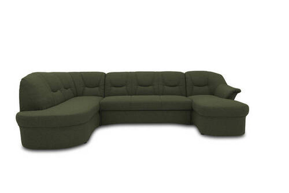 WOHNLANDSCHAFT Grün Mikrofaser  - Schwarz/Grün, KONVENTIONELL, Kunststoff/Textil (180/295/146cm) - MID.YOU