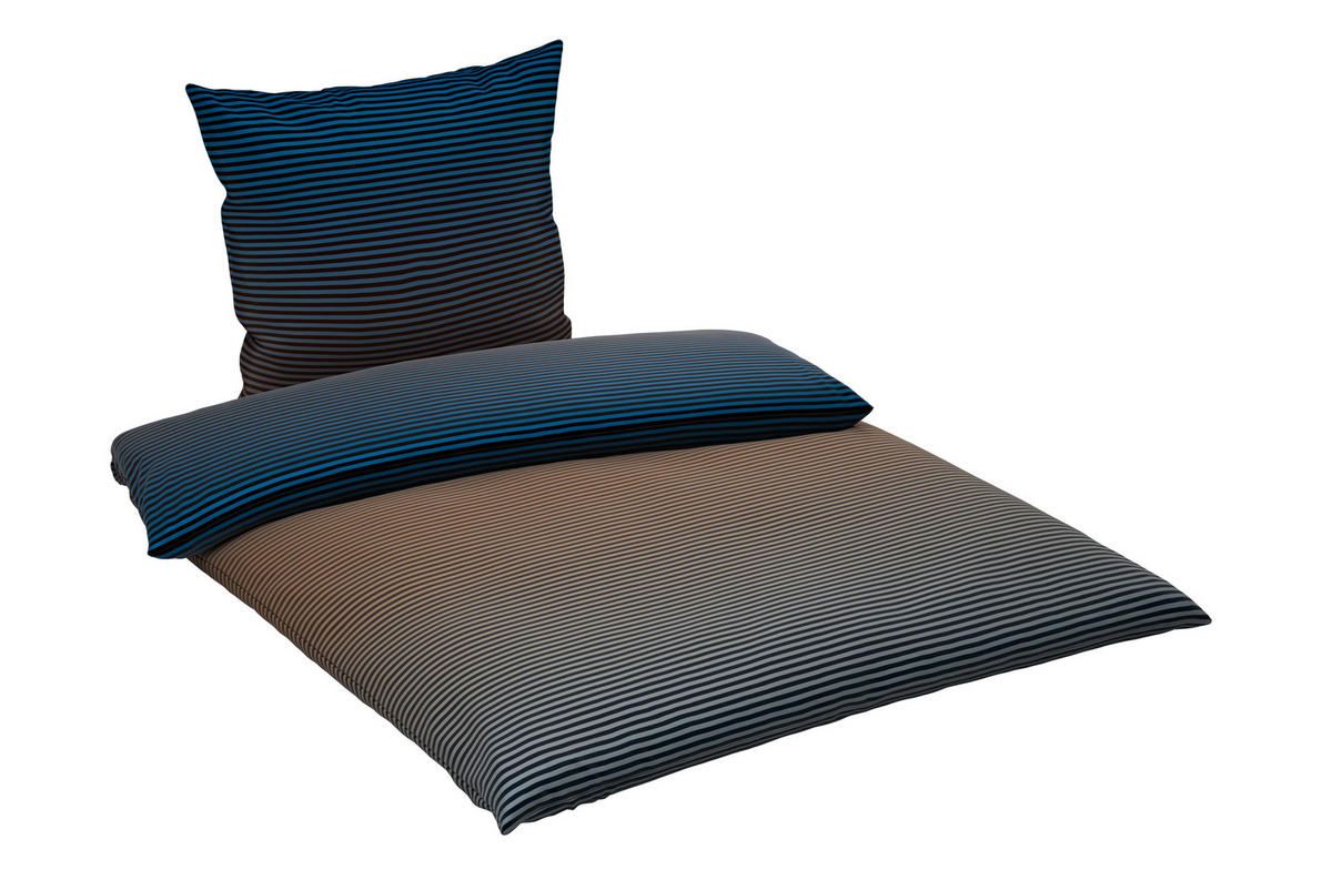 BETTWÄSCHE Satin 155/220 cm  - Blau/Gelb, Textil (155/220cm) - Novel