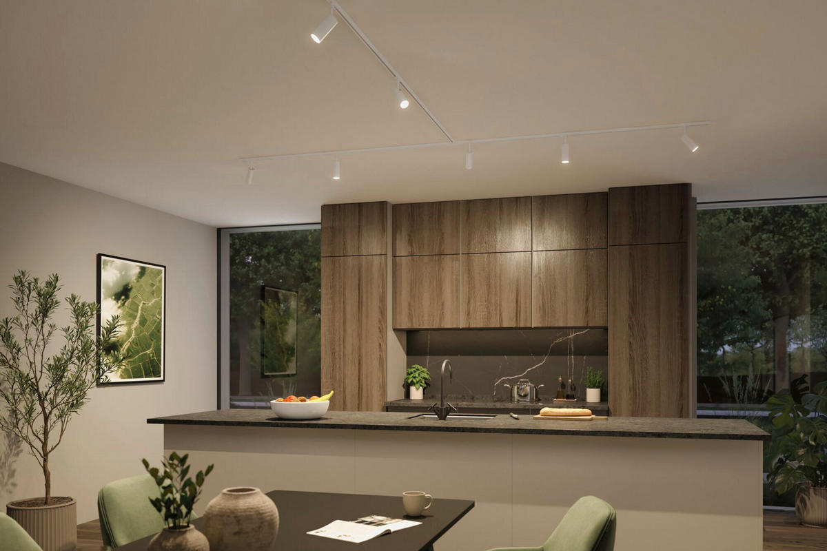 SCHIENENSYSTEM-STRAHLER URail 4,3/19 cm  - Weiß, Basics, Metall (4,3/19cm) - Paulmann