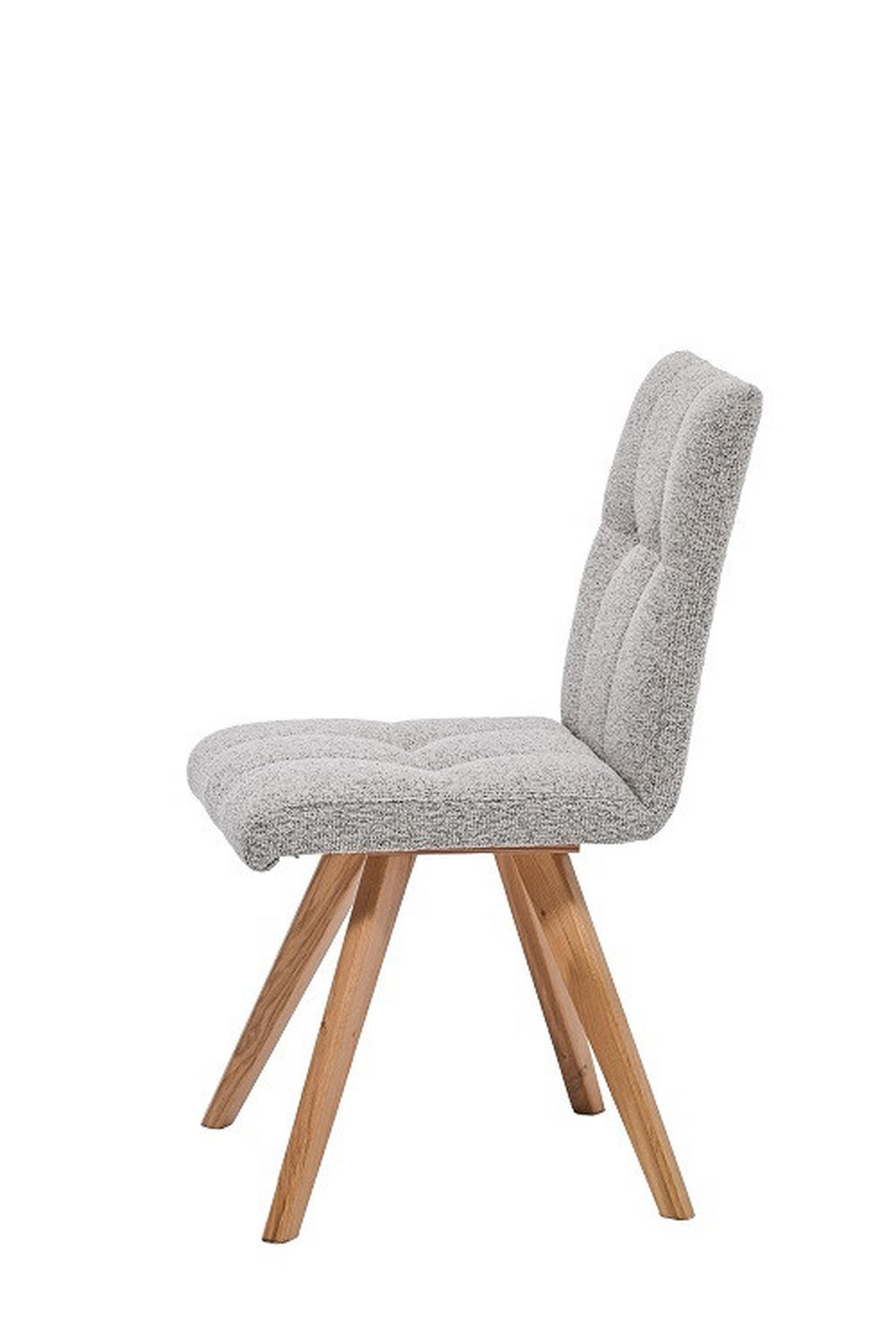 STUHL Mikrofaser Grau, Eichefarben Eiche massiv  - Eichefarben/Grau, LIFESTYLE, Holz/Textil (45/90,5/61cm) - Boxxx
