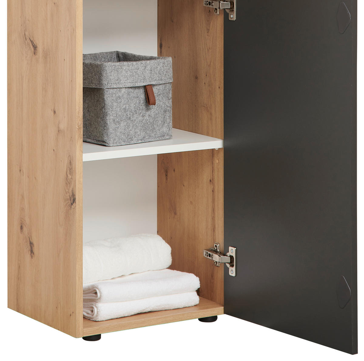 HOCHSCHRANK 40/190/32 cm  - Anthrazit/Schwarz, MODERN, Holzwerkstoff/Kunststoff (40/190/32cm) - MID.YOU