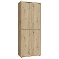 SCHUHSCHRANK  in 75/192/35 cm  - Eiche Artisan/Grau, Basics, Holzwerkstoff/Kunststoff (75/192/35cm) - Xora