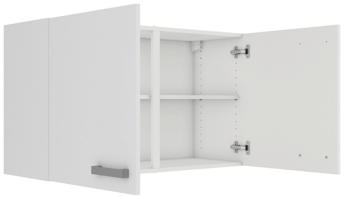 KÜCHENOBERSCHRANK 100/57,6/34,6 cm  in Weiß  - Alufarben/Weiß, Basics, Holzwerkstoff/Metall (100/57,6/34,6cm) - Optifit