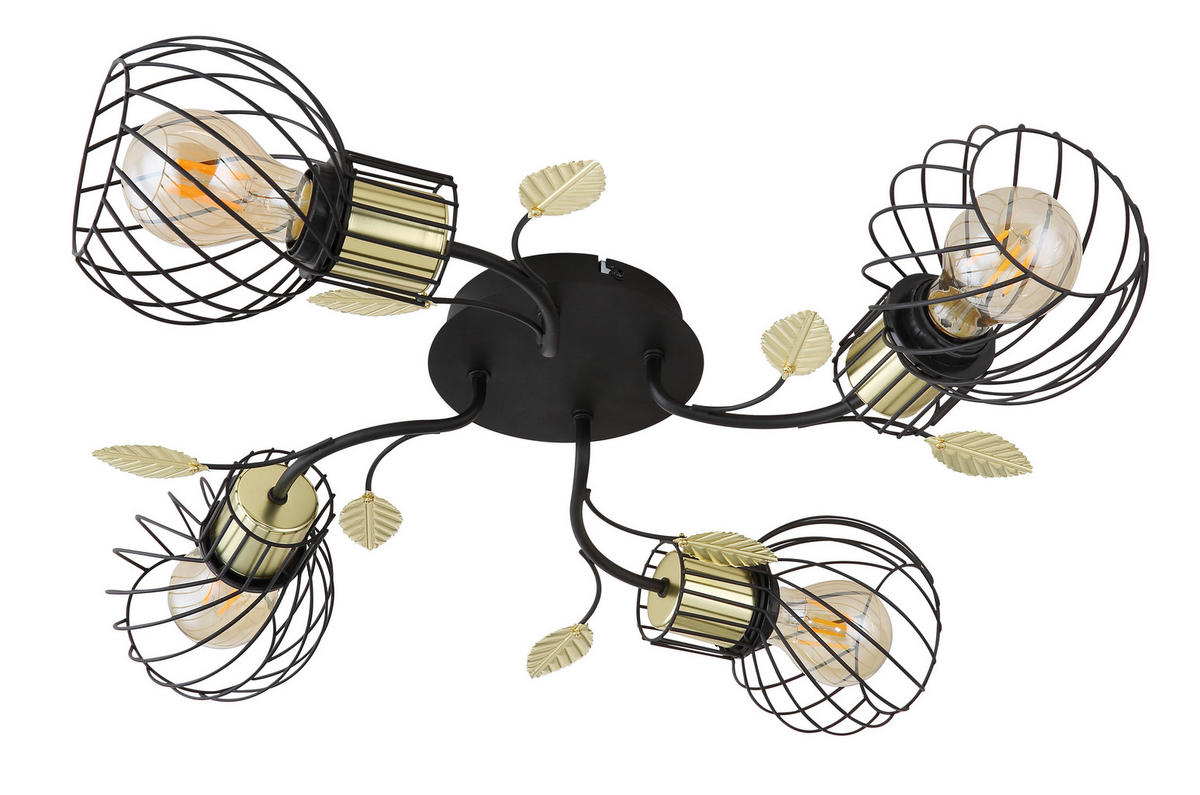 MENNYEZETI LÁMPA - fekete/sárgarézszínű, Basics, fém (58/16,5cm) - Globo