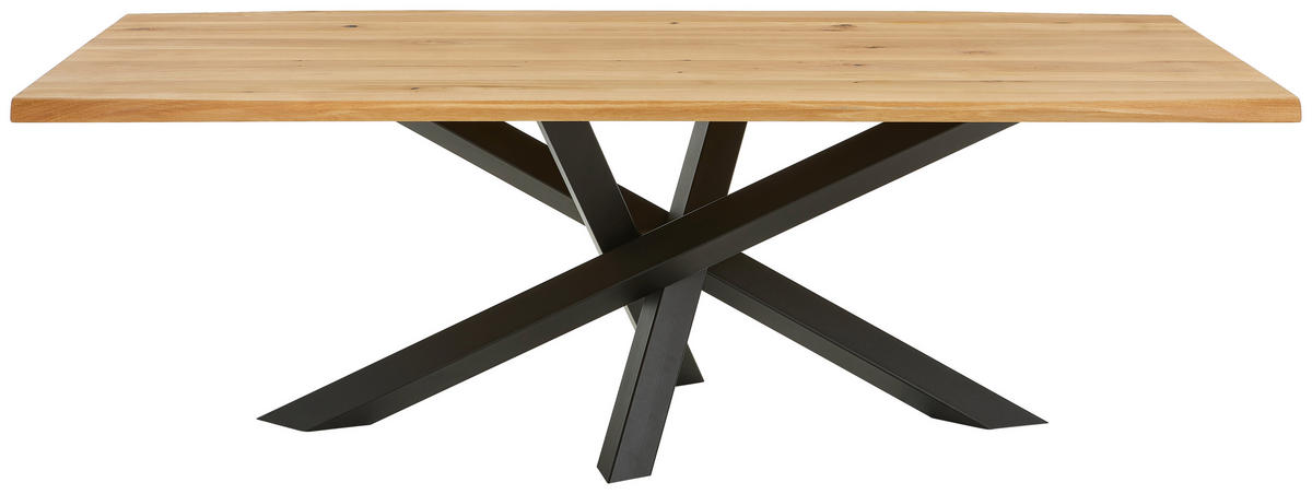 ESSTISCH in Holz 180/100/75 cm  - Eichefarben/Schwarz, LIFESTYLE, Holz/Metall (180/100/75cm) - Linea Natura
