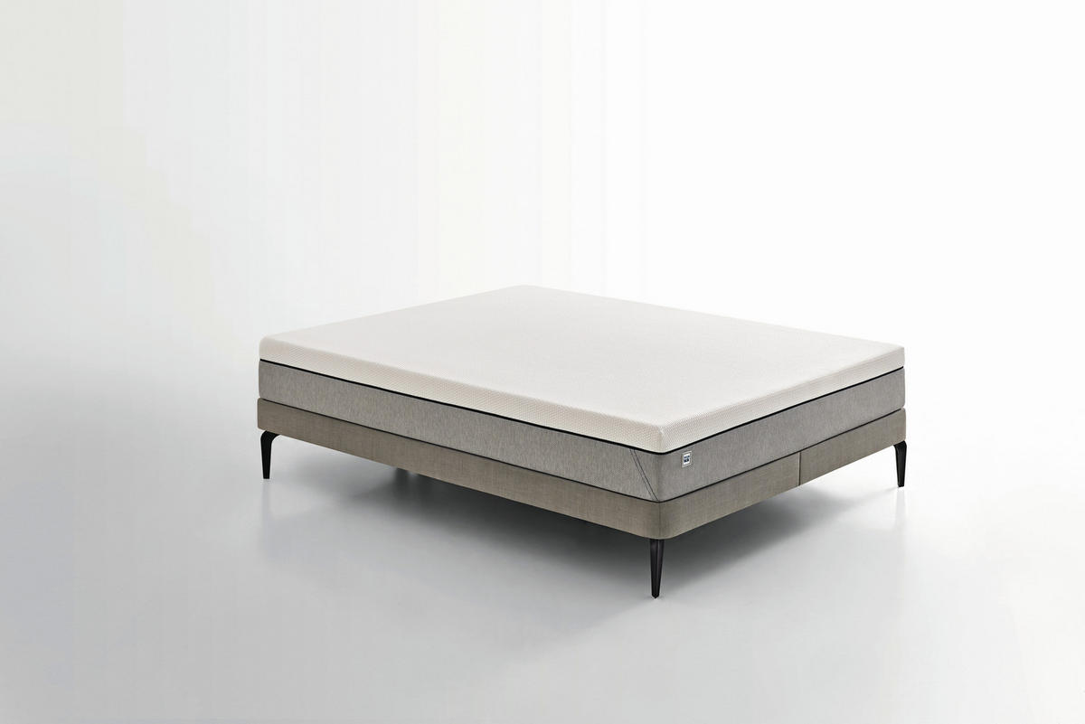 TASCHENFEDERKERNMATRATZE DREAM BOX PRO, 160/200 cm, Höhe ca.: 24 cm, funktional, 3-Zonen - Weiß/Grau, Basics, Textil (160/200cm) - Yatas