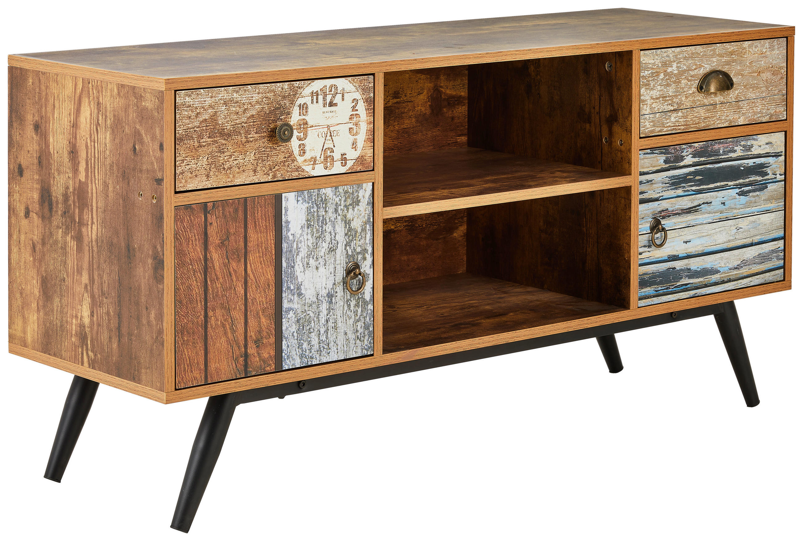 LOWBOARD  in 120/60/39 cm  - Hellbraun/Rostfarben, LIFESTYLE, Holzwerkstoff/Metall (120/60/39cm) - Carryhome