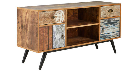 LOWBOARD  120/60/39 cm 2 Schublade(n) Typenauswahl, Beimöbel erhältlich, stehend  - Hellbraun/Rostfarben, LIFESTYLE, Holzwerkstoff/Metall (120/60/39cm) - Carryhome