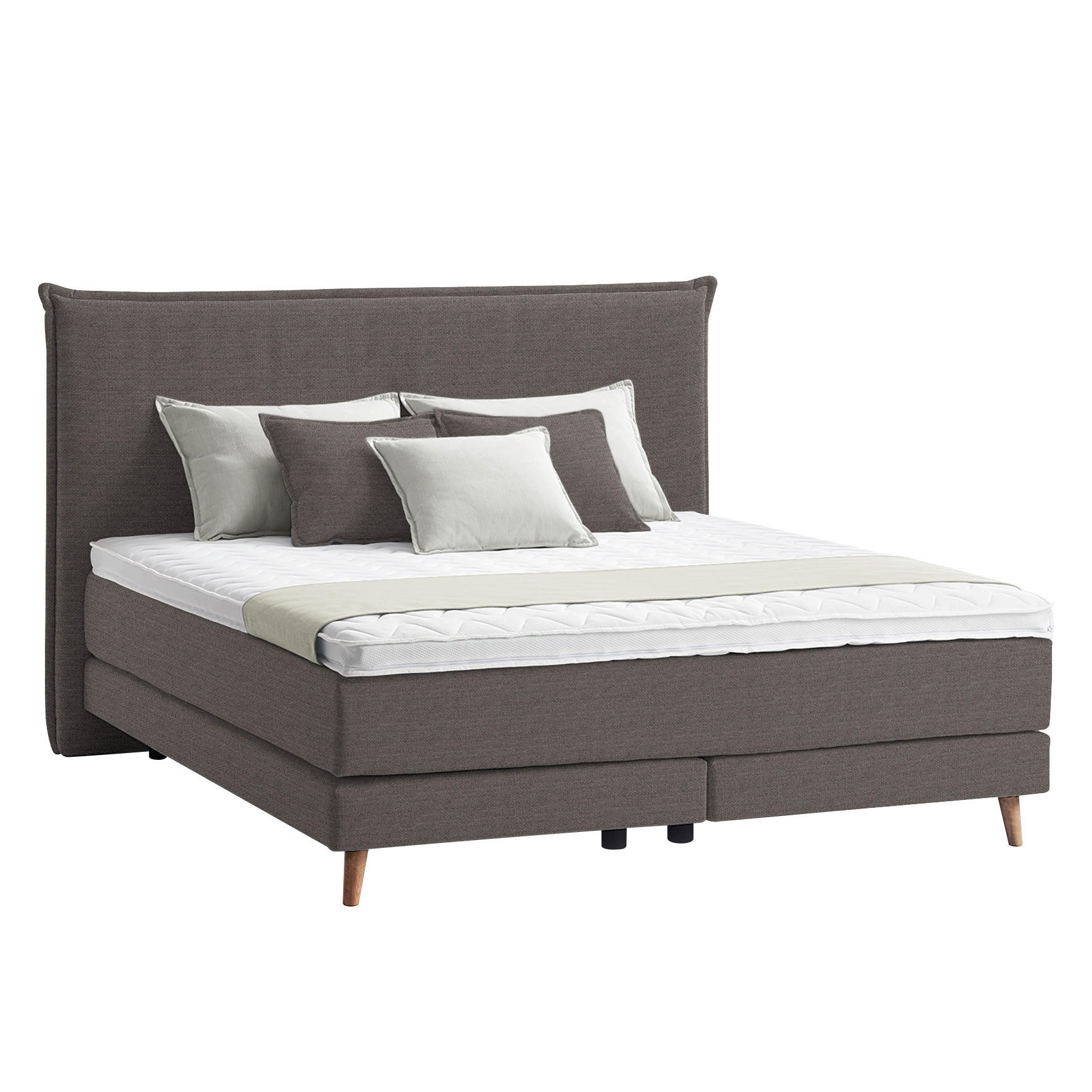 BOXSPRINGBETT 180/200 cm  in Braun  - Eichefarben/Braun, Design, Holzwerkstoff/Textil (180/200cm) - home24