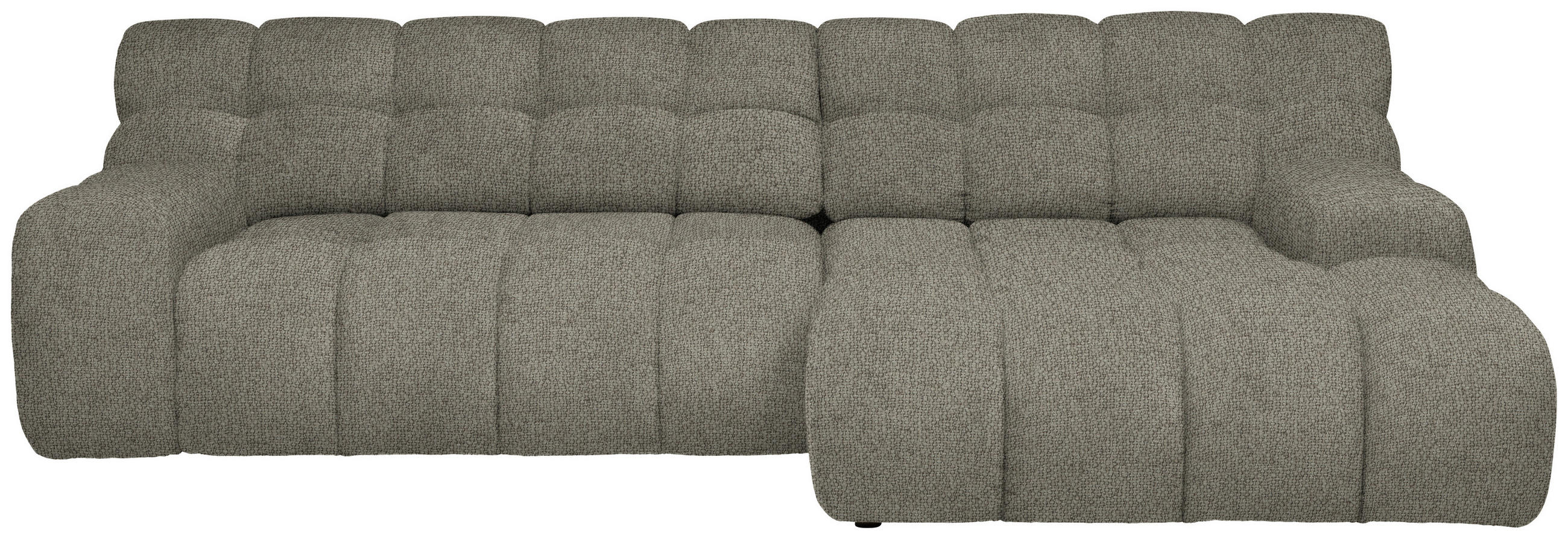ECKSOFA in Webstoff Graubraun  - Graubraun/Schwarz, Modern, Kunststoff/Textil (297/180cm) - Welnova