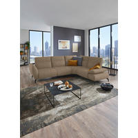 ECKSOFA in Webstoff Terracotta, Braun  290/223 cm  - Terracotta/Schwarz, Design, Textil/Metall (290/223cm) - Moderano