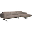 ECKSOFA in Struktur Cappuccino  - Eichefarben/Schwarz, Design, Holz/Textil (305/163cm) - Novel