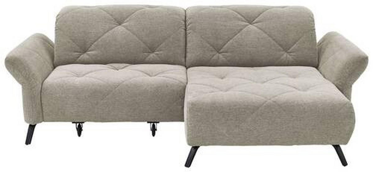 ECKSOFA in Webstoff Hellgrau  - Hellgrau/Schwarz, Design, Textil/Metall (173/244cm) - Moderano