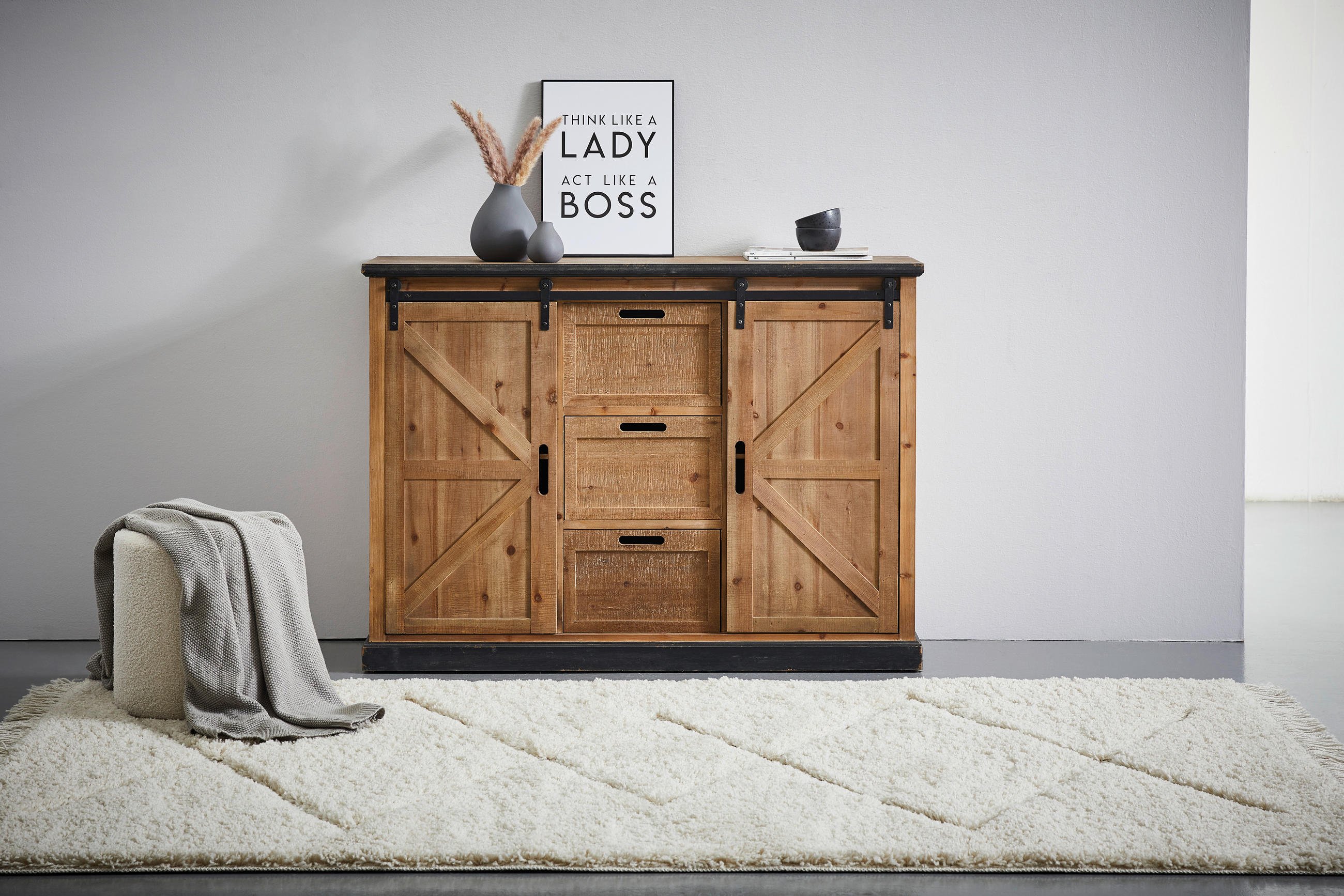 HIGHBOARD  in 120/86/40 cm  - Schwarz/Naturfarben, LIFESTYLE, Holz/Holzwerkstoff (120/86/40cm) - Livetastic