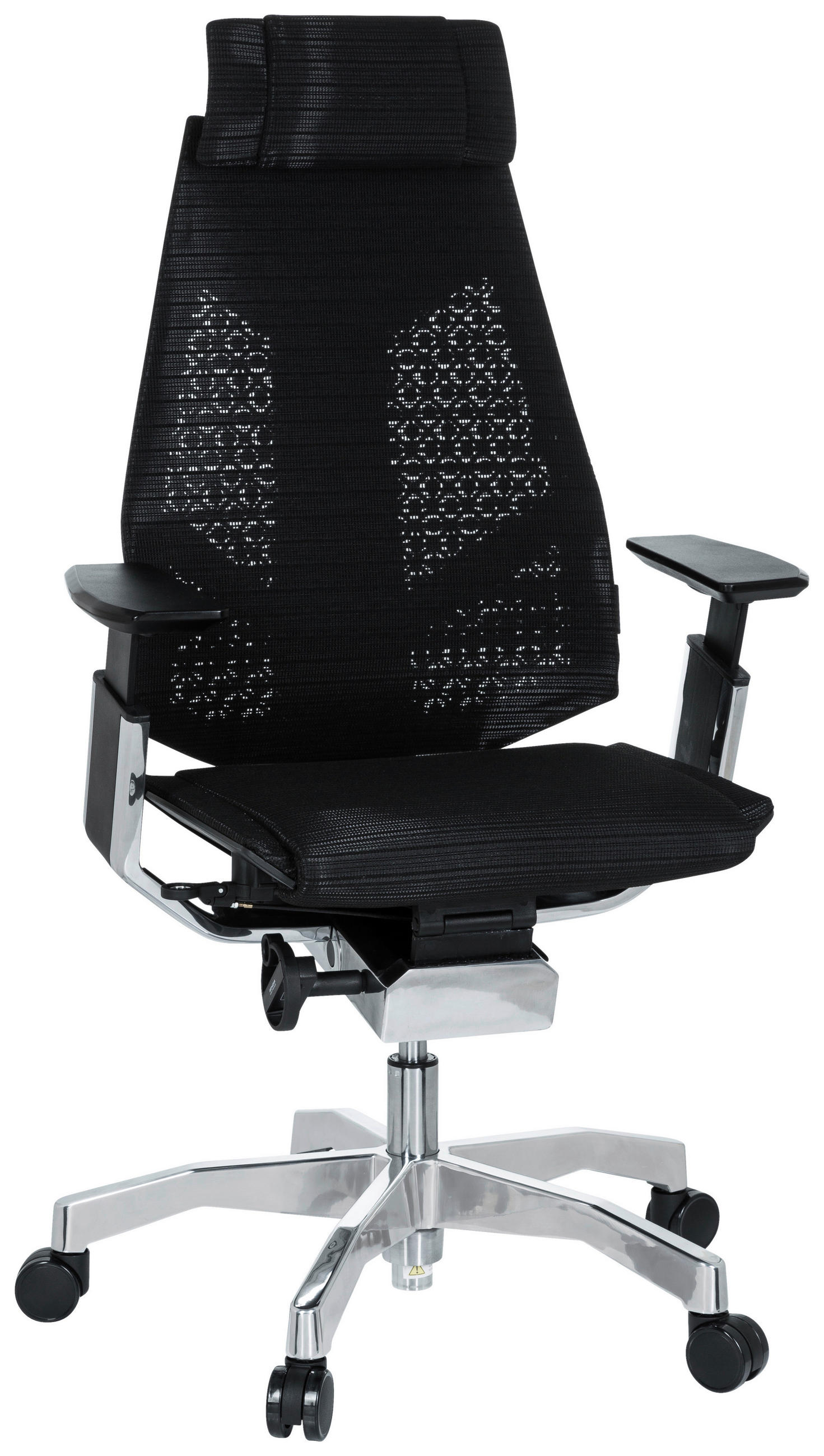 SNURRSTOL  i nätklädsel svart  - aluminiumfärg/svart, Modern, metall/textil (57/134/46cm) - MID.YOU
