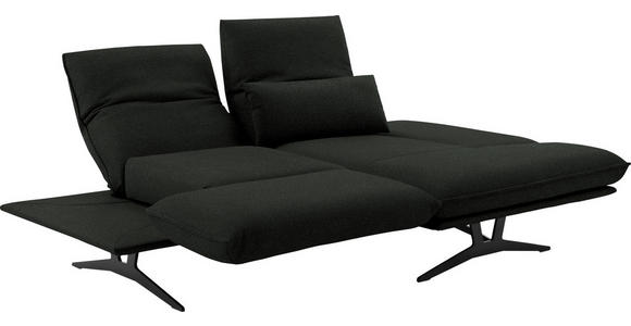 ECKSOFA in Echtleder Dunkelgrün  - Dunkelgrün/Schwarz, Design, Leder/Metall (210/130cm) - Dieter Knoll