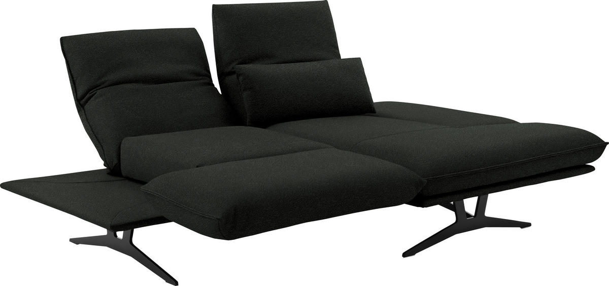 ECKSOFA in Echtleder Dunkelgrün  - Dunkelgrün/Schwarz, Design, Leder/Metall (210/130cm) - Dieter Knoll