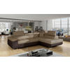 ECKSOFA Textilgeflecht Dunkelbraun, Braun  - Chromfarben/Dunkelbraun, Design, Textil/Metall (272/203cm) - MID.YOU