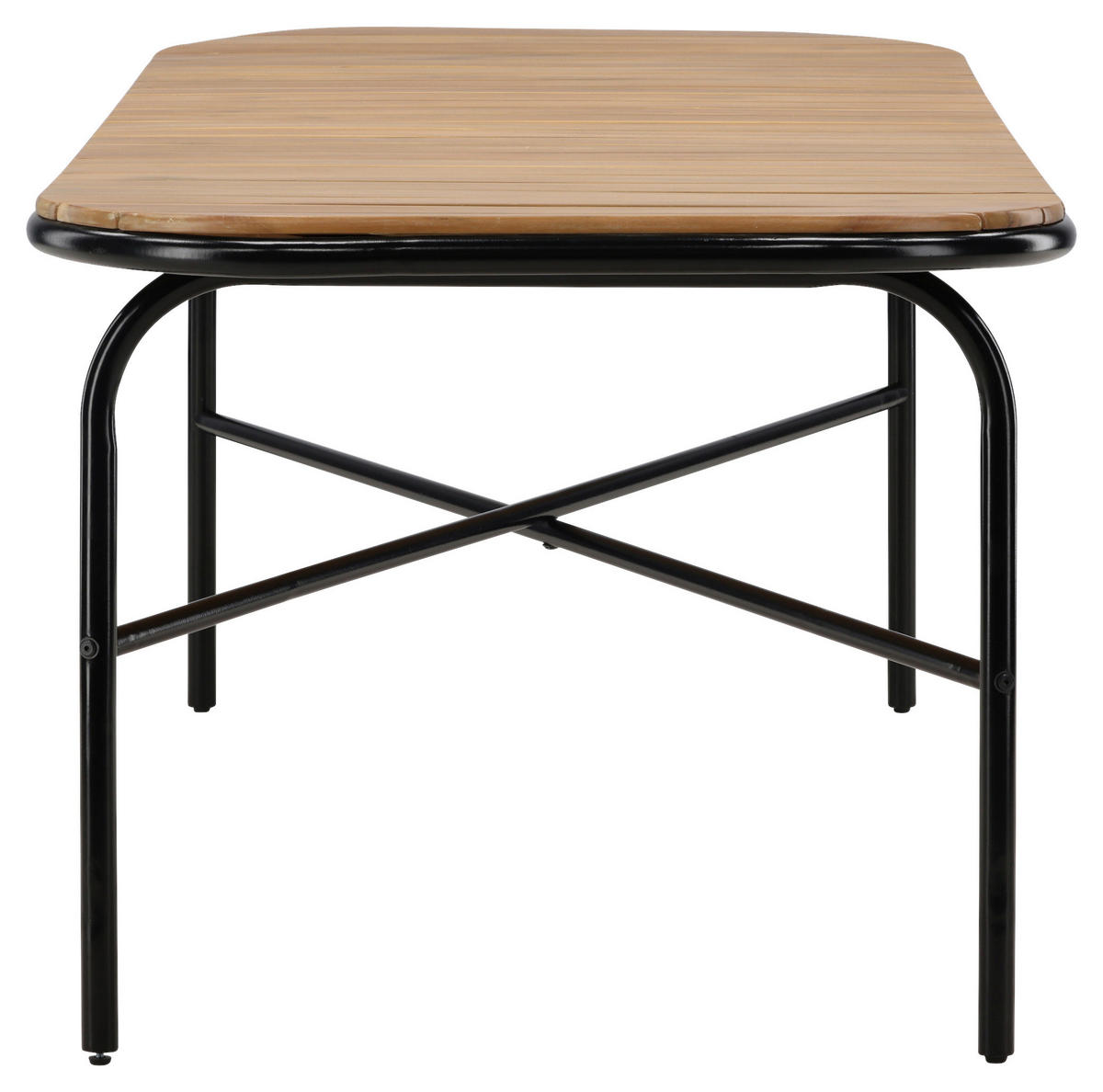 UTEBORD metall, trä rektangulär  - svart, Klassisk, metall/trä (200/90/75cm) - Gardenson