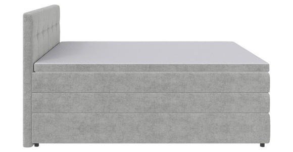 BOXSPRINGBETT 140/200 cm in Hellgrau - Hellgrau/Schwarz, KONVENTIONELL, Kunststoff/Textil (140/200cm) - Carryhome