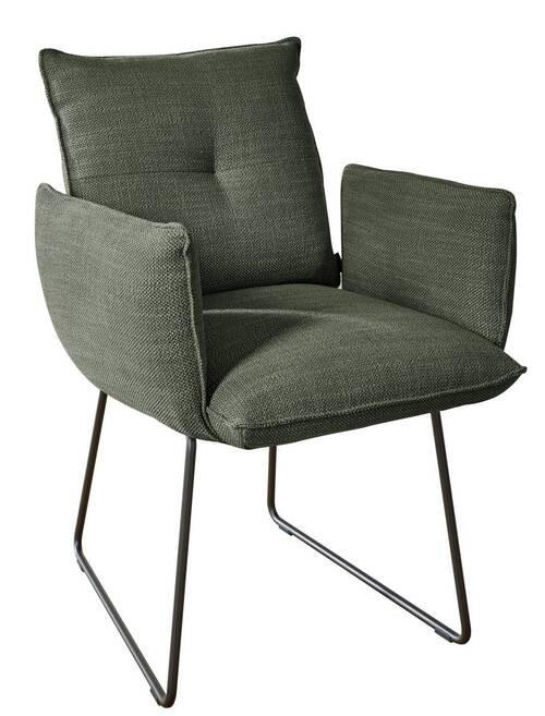 ARMLEHNSTUHL  in Stahl Struktur  - Schwarz/Grün, Design, Textil/Metall (65/90/70cm) - Dieter Knoll