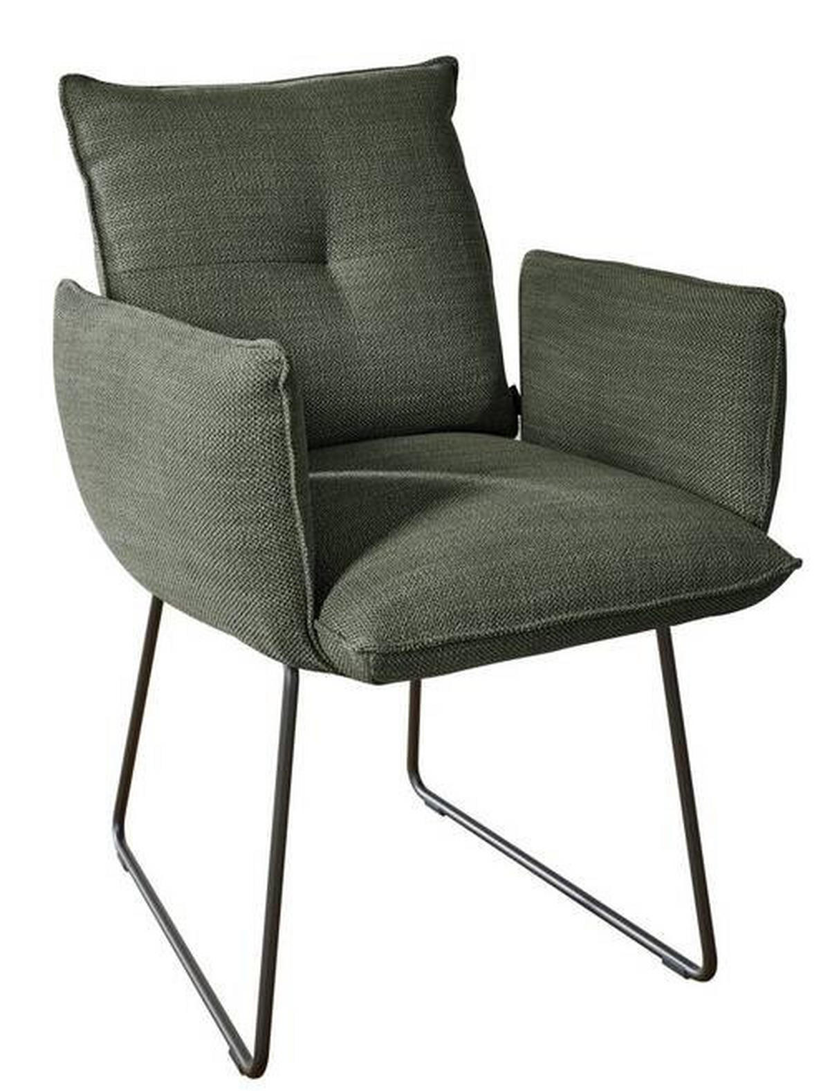 ARMLEHNSTUHL  in Stahl Struktur  - Schwarz/Grün, Design, Textil/Metall (65/90/70cm) - Dieter Knoll