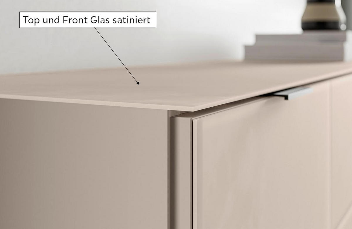 KOMMODE , 80/93/40 cm,  - Kaschmir/Schwarz, Basics, Glas/Holzwerkstoff (80/93/40cm) - Novel