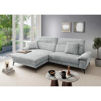 ECKSOFA CANCELLI in Struktur Blau  178/300 cm  - Blau/Schwarz, KONVENTIONELL, Textil/Metall (178/300cm) - Livetastic