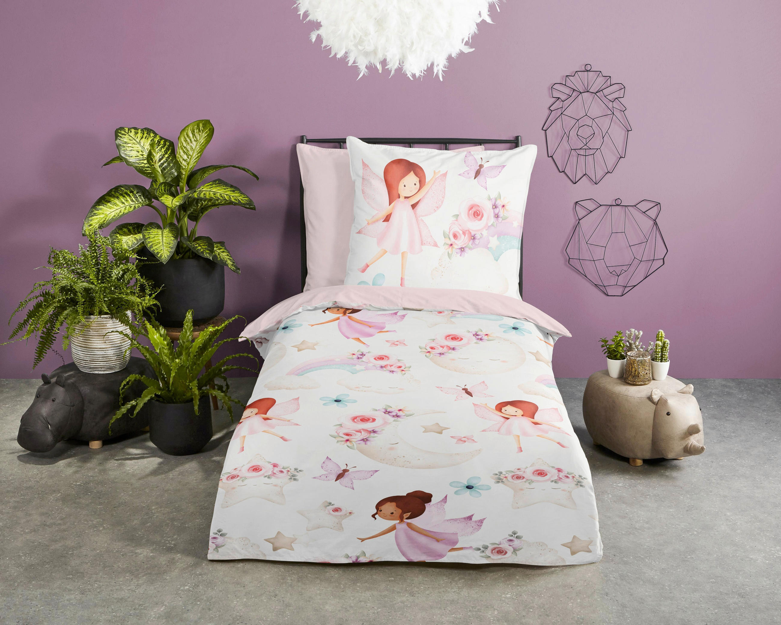 KINDERBETTWÄSCHE Good Morning Renforcé 135/200 cm  - Hellrosa/Multicolor, Design, Textil (135/200cm)