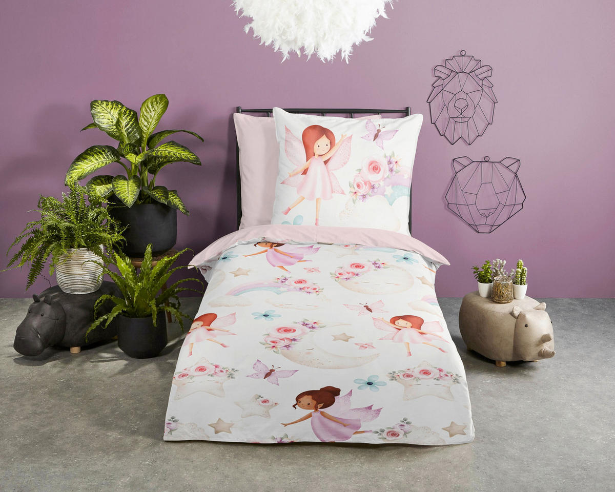 KINDERBETTWÄSCHE Good Morning Renforcé 135/200 cm  - Hellrosa/Multicolor, Design, Textil (135/200cm)
