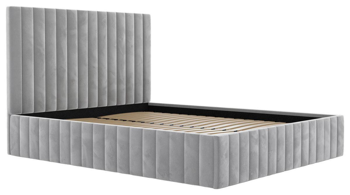 POLSTERBETT Bettkasten, Lattenrost 180/200 cm  in Hellgrau  - Hellgrau/Schwarz, Design, Holz/Textil (180/200cm) - Boxxx