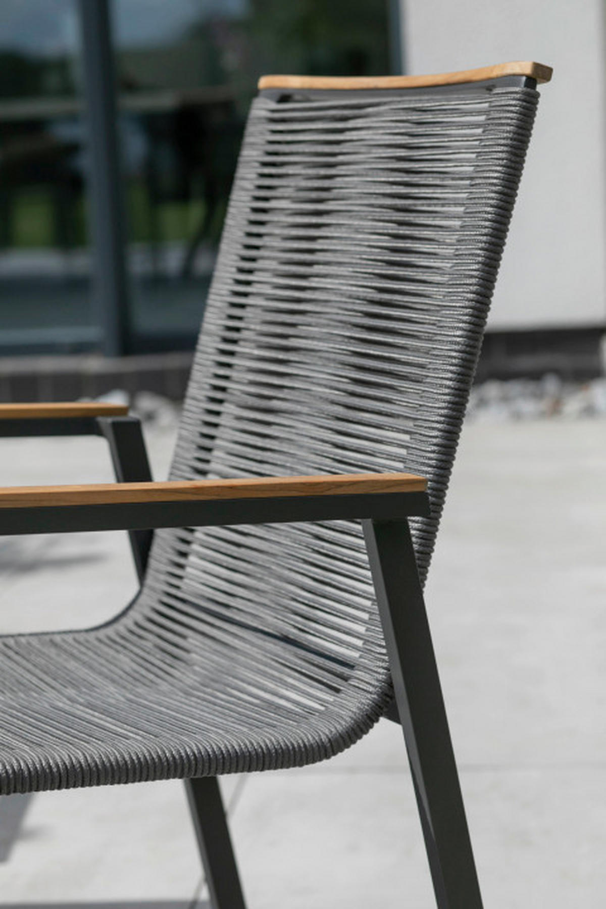 GARTENSESSEL Teakholz Aluminium Grau  - Grau, Basics, Holz/Kunststoff (55/87/66cm) - Gardenson