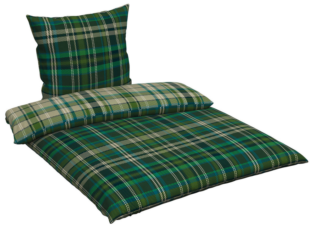 WENDEBETTWÄSCHE Flanell 135/200 cm  - Grün, Textil (135/200cm) - Novel