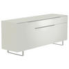LOWBOARD Weiss, Alufarben  160/66/45 cm  - Weiss/Alufarben, Design, Glas/Holzwerkstoff (160/66/45cm) - Moderano