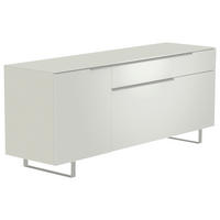LOWBOARD Weiss, Alufarben  160/66/45 cm  - Weiss/Alufarben, Design, Glas/Holzwerkstoff (160/66/45cm) - Moderano