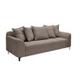 3-SITZER-SOFA  in Chenille Taupe  - Taupe/Schwarz, KONVENTIONELL, Textil/Metall (228/84/99cm) - Carryhome