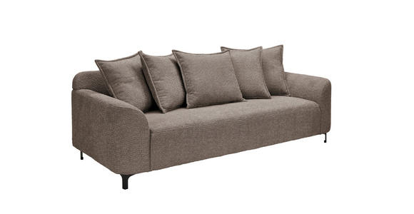3-SITZER-SOFA  in Chenille Taupe  - Taupe/Schwarz, KONVENTIONELL, Textil/Metall (228/84/99cm) - Carryhome