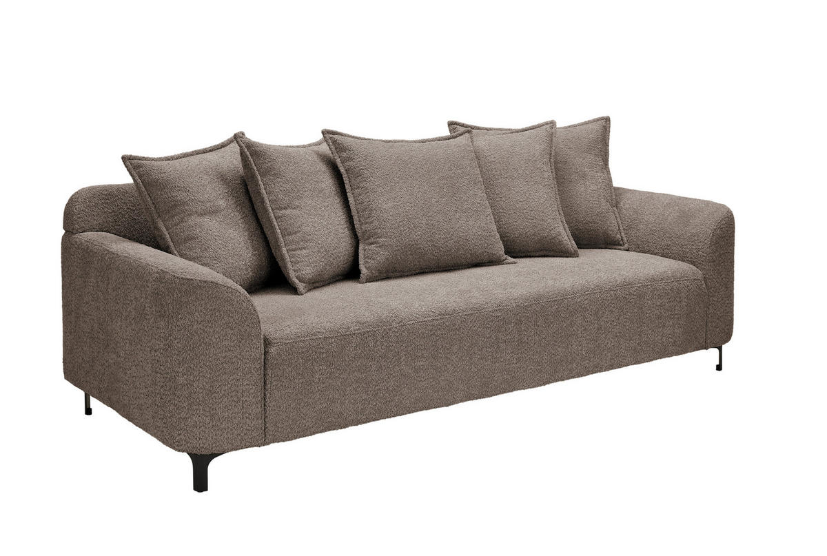 3-SITZER-SOFA  in Chenille Taupe  - Taupe/Schwarz, KONVENTIONELL, Textil/Metall (228/84/99cm) - Carryhome