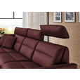 ECKSOFA in Echtleder Bordeaux  169/298 cm  - Bordeaux/Schwarz, Design, Leder/Metall (169/298cm) - Dieter Knoll
