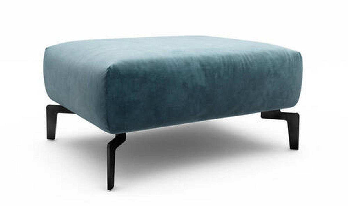 HOCKER in Textil Blau  - Blau/Schwarz, Design, Textil/Metall (90/70/46cm) - SENSOO