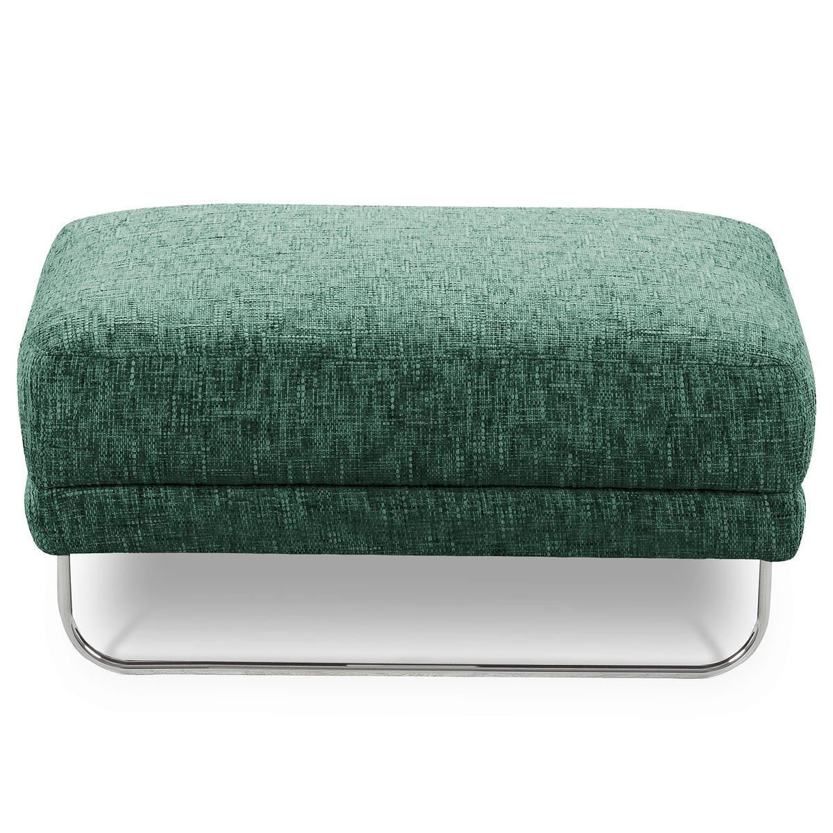 HOCKER Textil Grün  - Chromfarben/Grün, Design, Textil/Metall (96/45/80cm) - Livetastic
