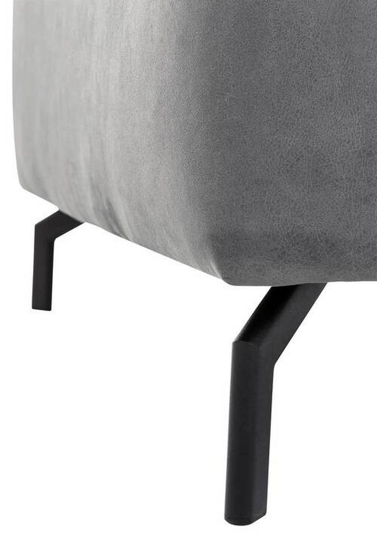 ECKSOFA in Mikrofaser Grau  - Schwarz/Grau, Modern, Textil/Metall (305/233cm) - Trendmanufaktur