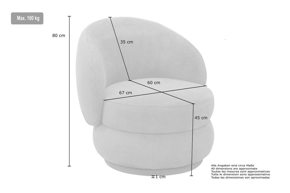 SESSEL in Chenille Grau  - Beige/Grau, MODERN, Textil (82/80/82cm) - Livetastic