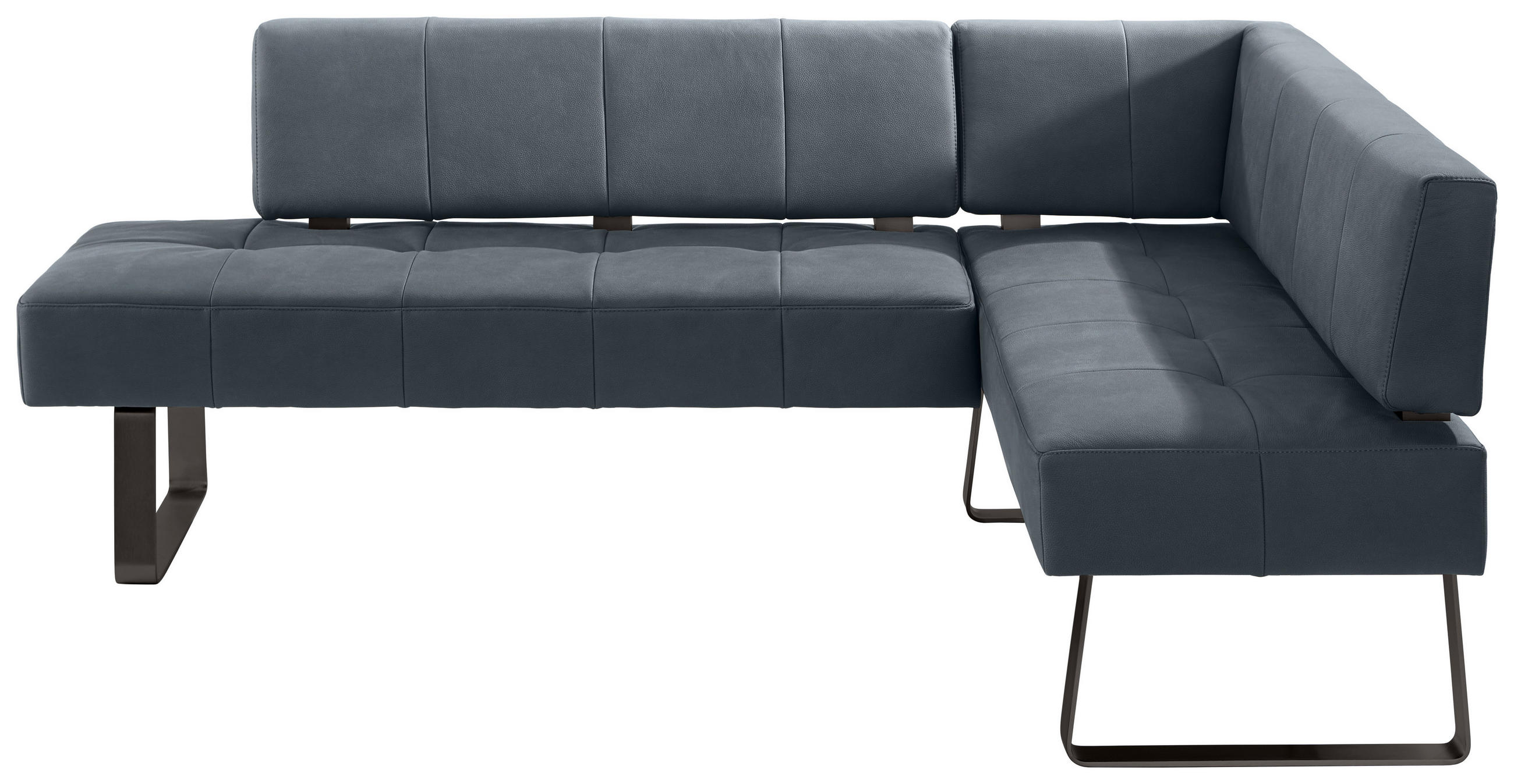 ECKBANK 227/165 cm Mikrofaser Schwarz, Dunkelblau, Blaugrau   - Blaugrau/Schwarz, Design, Textil/Metall (227/165cm) - Moderano