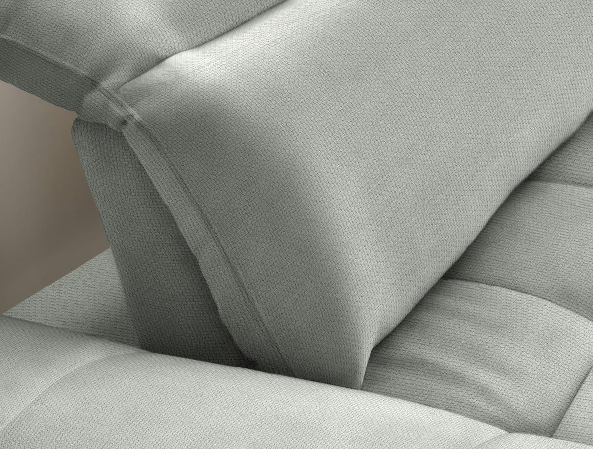 ECKSOFA in Webstoff Hellgrau  288/179-202 cm  - Hellgrau/Schwarz, Design, Textil/Metall (288/179-202cm) - Stylife